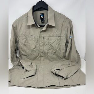Kuhl Men's Beige Shirt Jacket long sleeve size medium preowned